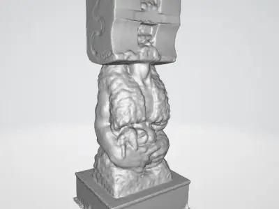monument6 stone statue with head 3D model