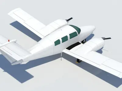Beechcraft Model 76 Duchess Static Low Poly Aircraft Low-poly 3D model