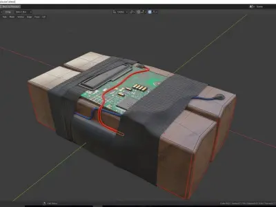 c4 explosive bomb made in blender 3D model