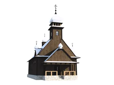 Ukrainian Greek Catholic Church Reconstruction Low-poly 3D model