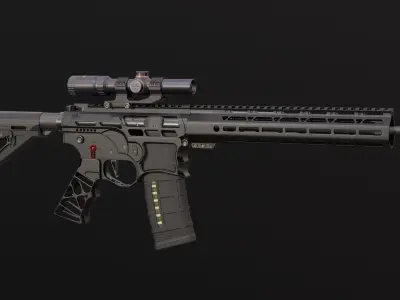 M4 Custom Low-poly 3D model