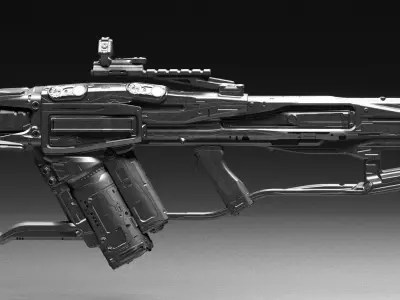 Sci fi laser rifle 3D model