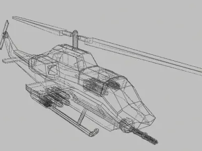 Low Poly Apache Like Helicopter Low-poly 3D model