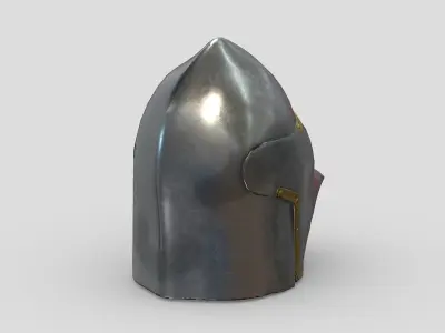 Medieval Helmet 02 Low Poly PBR Realistic Low-poly 3D model