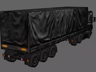 Realistic Heavy  semi  Truck  European Cargo Truck 8x4 Low-poly 3D model