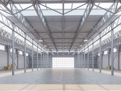 low poly warehouse 20 Low-poly 3D model