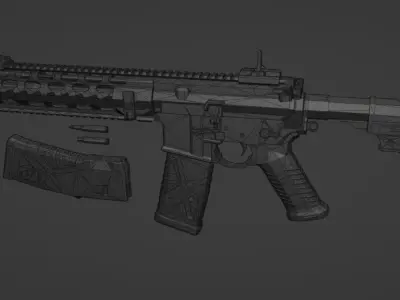 low-poly HK416A8 Free low-poly 3D model