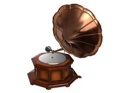 Gramophone Low-poly 3D model