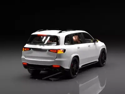 Luxury  SUV Rigged 3D Model With Interior 4x4 3D model
