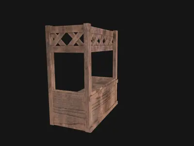 Tavern Counter Low-poly 3D model