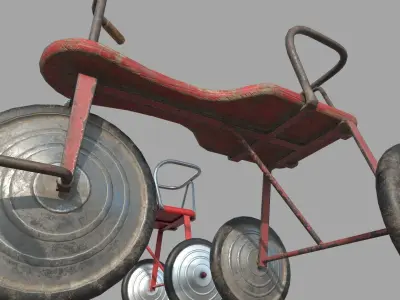 Retro bike Low-poly 3D model
