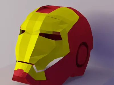 Low- Poly Iron Man Helmet Low-poly 3D model