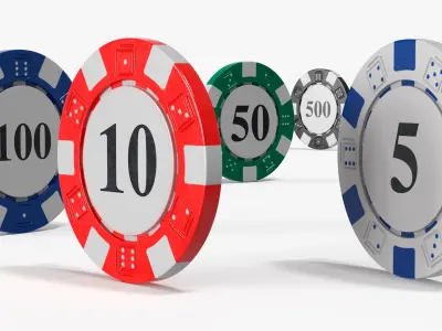 Poker Chip with Value 3D model