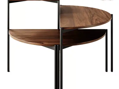 Ligne Roset QUADRAN Walnut Coffee Table 3D model