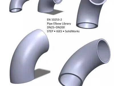 EN10253 Pipe Elbow Library DN25-DN400 CAD Pack