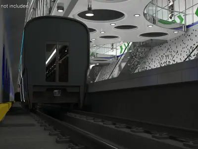 Futuristic Passenger Wagon Black 3D model