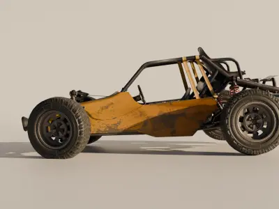 Realistic PUBG Buggy 3D Model - High-Quality Game Asset 3D model