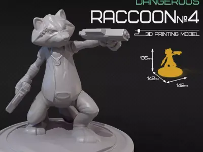 Dangerous raccoon 4 3D print model