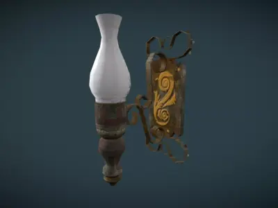 Vitorian Old Lamp Low-poly 3D model