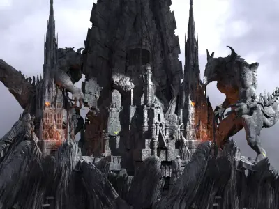 Dark Overlord Realms Fort Kit bash 2 3D model
