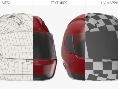  Protective Racing Helmet Red 