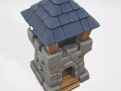 Old Fortress Stone Tower 3D Asset 3D model