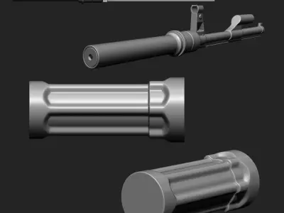 Gun Parts IMM Brush Pack 33 in One 3D model