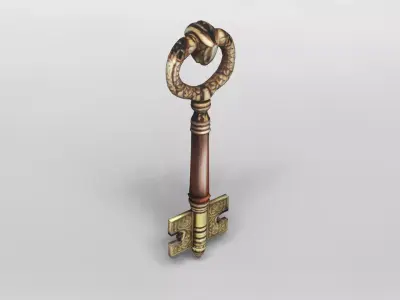 Antique Ornate Skeleton Key 3D Model 3D model