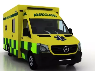 Mercedes Benz Sprinter 2015 Truck Sweden Ambulance 3D model