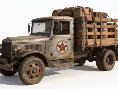 Frontier Supply Cargo Truck Low-poly 3D model