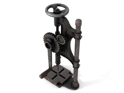 Rusty Metal Drilling Machine Low-poly 3D model