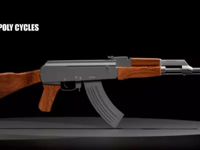 AK-47 Low-poly 3D model 4