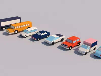 cars low poly  Free low-poly 3D model