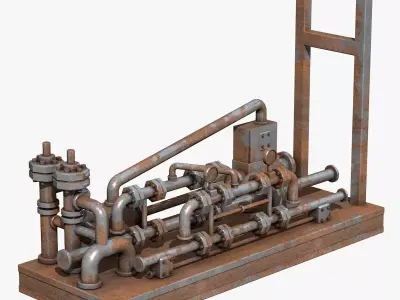 Rusty Metal Industrial Equipment 3D model