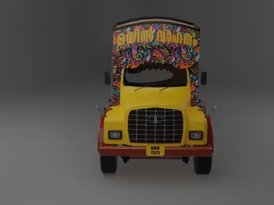OLD INDIAN LORRY Low-poly 3D model