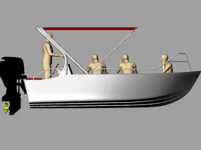 Aluminium boat 3D model