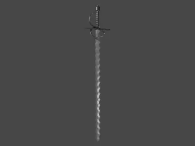 Flamberge sword Low-poly 3D model purchase