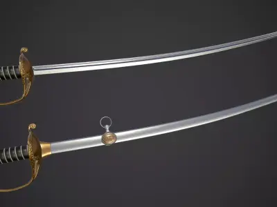 Sabre sword Low-poly 3D model purchase
