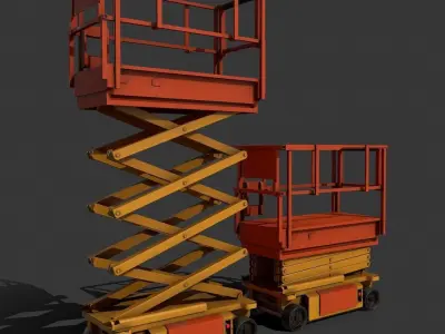 Scissors  Lifter Machine Pbr Low-poly 3D model