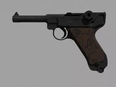 Luger P08 Pistol - Low-Poly Game Ready PBR 4K Textures Included Low-poly 3D model