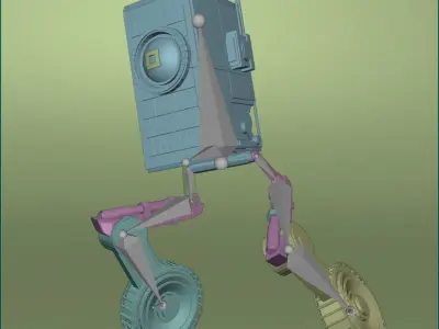 Rigged Rollor Bot 3D model