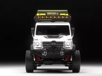 6x6 camping truck Low-poly 3D model