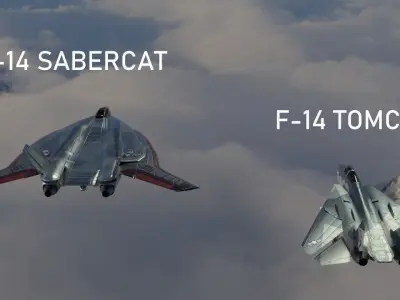 F14 Tomcat Inspired Space Fighter The SF14 Sabercat Low-poly 3D model