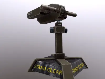 TURRET 02 Low-poly 3D model