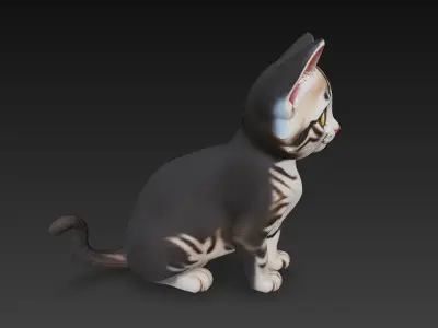 Optimized Low-Poly Kitten 3D Model UE5- Unity Real-Time Ready Low-poly 3D model shop