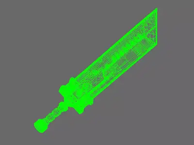Space Knights Fantasy Cloud Sword NOHAND 3D print model