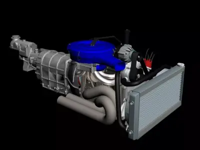 Rotary 12A MAZDA RX2 Complete engine 3D model