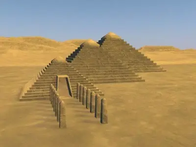 piramid egyptian pyramids in desert 3D model