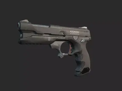 Science fiction style weapon handgun 3D model