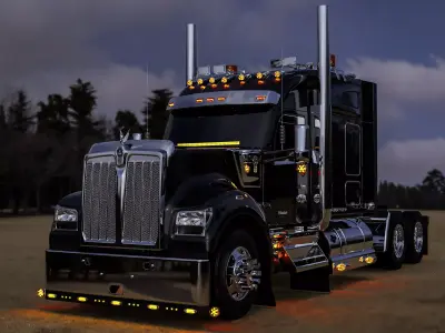 Kenworth W990 Custom 3D Model  3D model